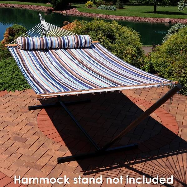 Shop Sunnydaze 2 Person Quilted Spreader Bar Hammock And Pillow