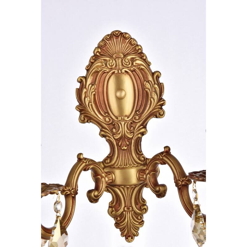 Elegant Lighting 9602W10-GT/RC Monarch 2 Light 12" Tall Wall Sconce