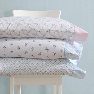Laura Ashley Percale Cotton Printed Hem Sheet Sets