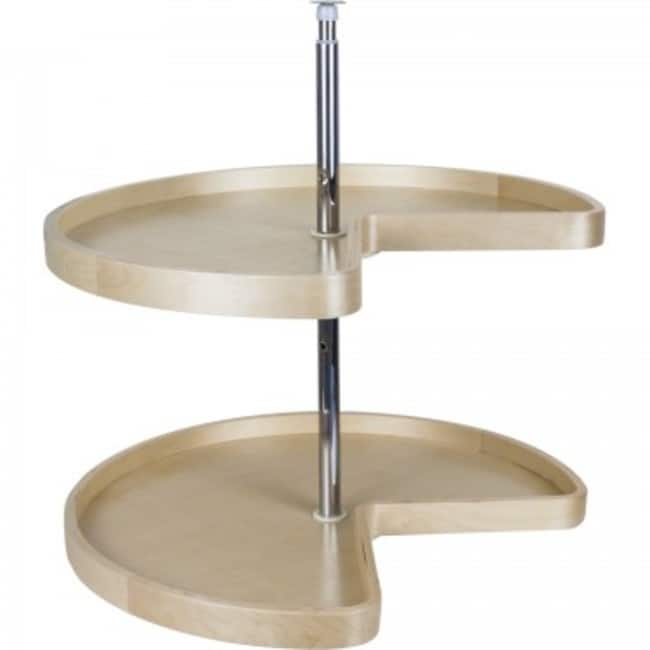 Hardware Resources 28 Inch Kidney Shaped Birch Wood Lazy Susan Two