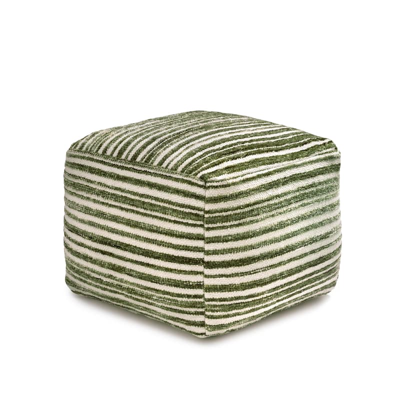 Jani 22-inch Ottoman Pouf - Handcrafted Handmade Round Ottoman for Seating, Footrest, Home Decor for Living Room, Bedroom