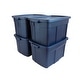 preview thumbnail 38 of 42, Rubbermaid Roughneck Storage Totes Dark Indigo Metallic - 25 Gal -4 Pack