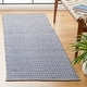 preview thumbnail 29 of 56, SAFAVIEH Montauk Glyn Handmade Cotton Area Rug 2'3" x 11'7" Runner - Ivory/Navy
