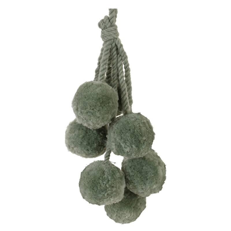 Pom Pom Cluster Drop Christmas Ornaments - 14.75" - Green - 4ct