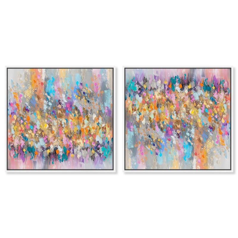 Neon Basketball Court Canvas by Art Remedy - 16" x 24" - Silver