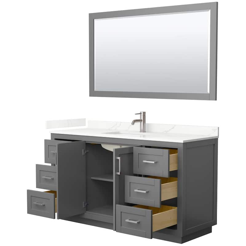 Wyndham Collection WCF292960S-QTZ-UNSM58 Miranda 60" Free Standing