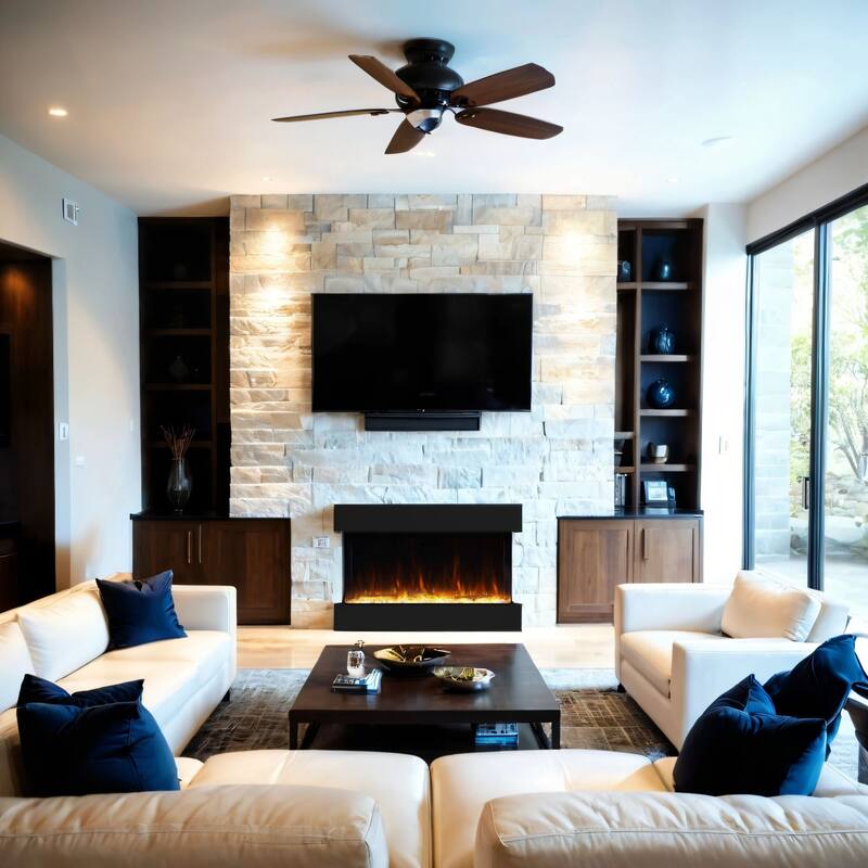 Electric Fireplace Heater with Multi Color Flam