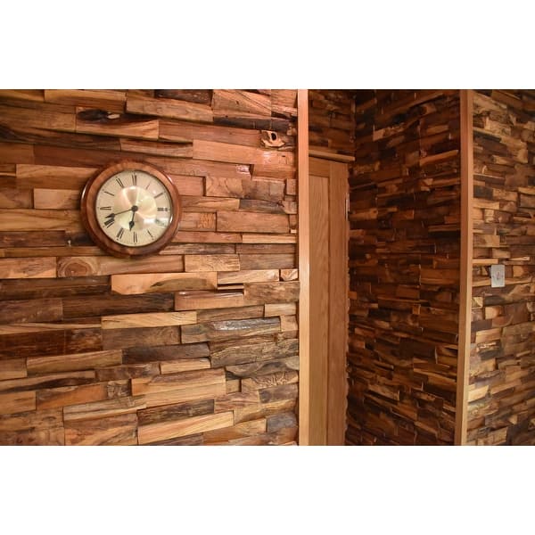 Shop Teak Skin Wall Paneling 100 Reclaimed Teak 15 50 Sq Feet