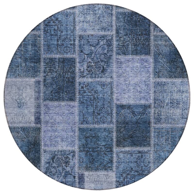 Machine Washable Indoor/ Outdoor Chantille Traditional Patchwork Rug