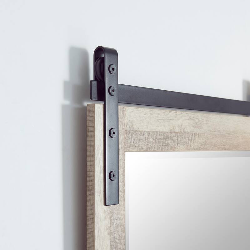 Cortes 24" Bathroom Vanity Barndoor Wall Mirror in Logs