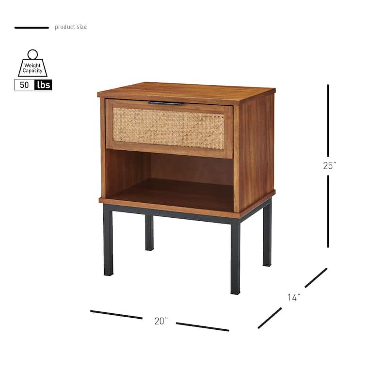NPD Furniture Caine Rattan Nightstand