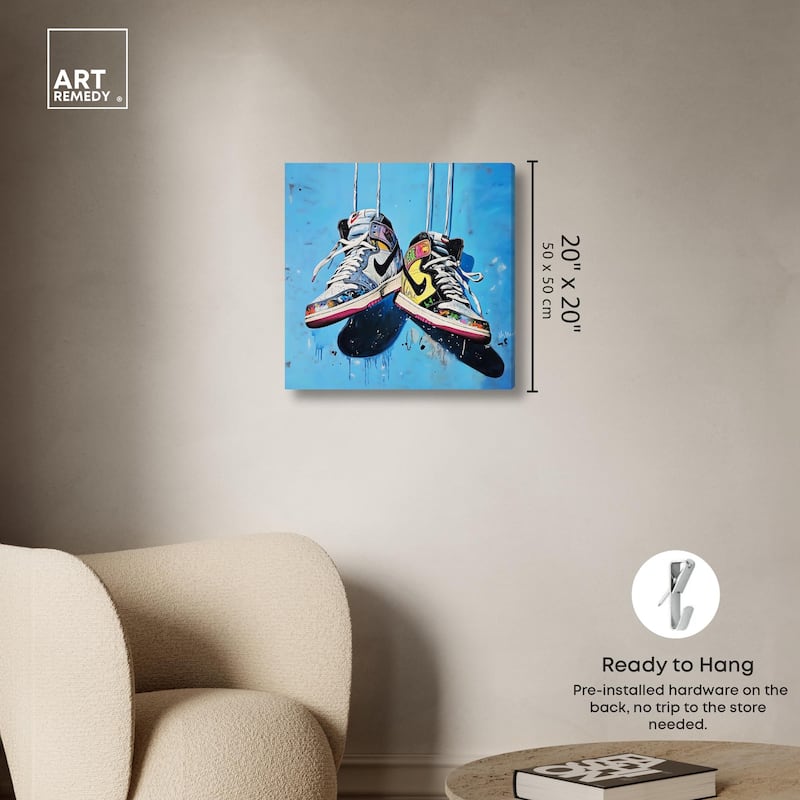 Sneakers and Laces Canvas by Art Remedy, Gallery Wrapped