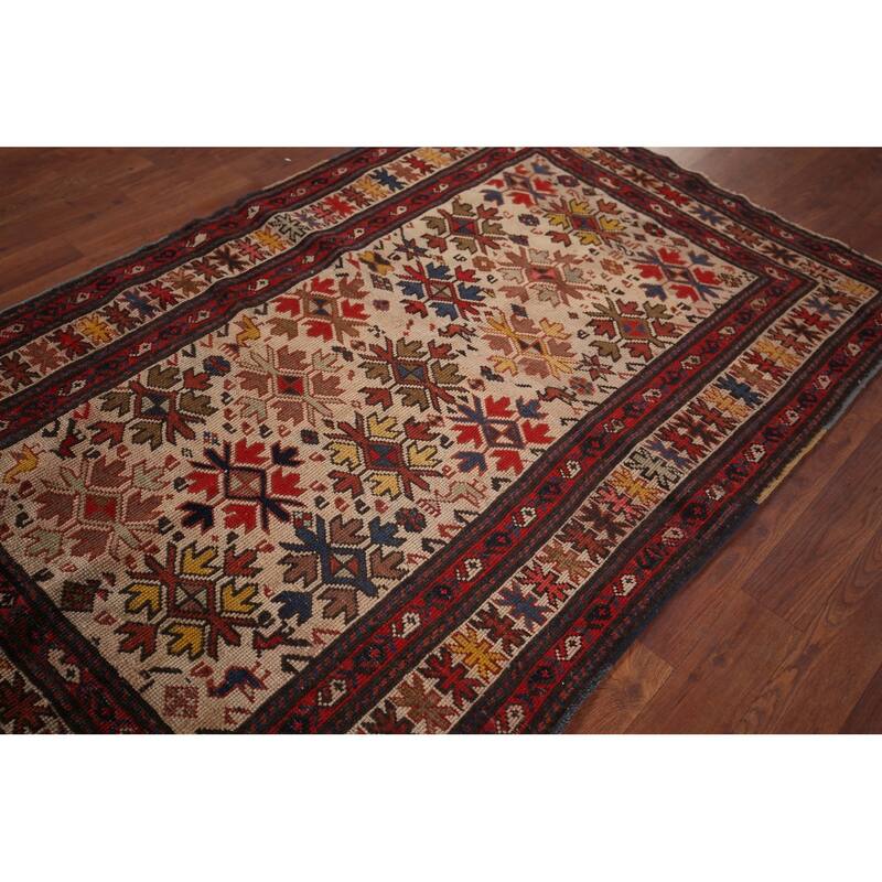 Kazak Vegetable Dye Foyer Rug Hand-Knotted Wool Carpet - 3'5"x 5'3"