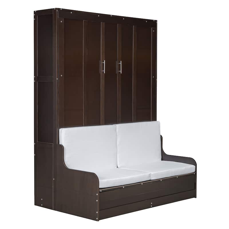Espresso Modern Queen Murphy Bed with Cushion