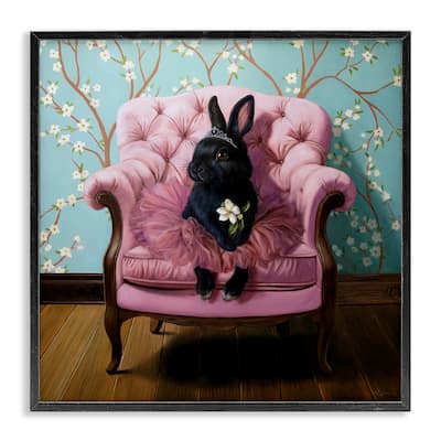 Stupell Girlie Rabbit in Tutu Framed Giclee Art Design By Lucia Heffernan