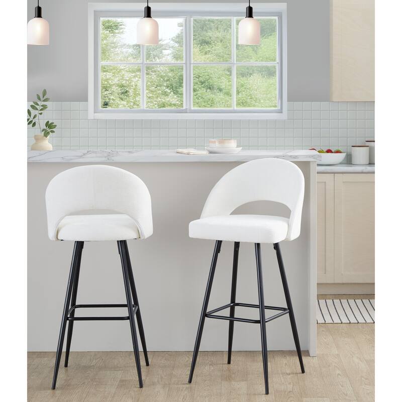 Renee Upholstered 30" Fixed-height Barstool - Set Of 2