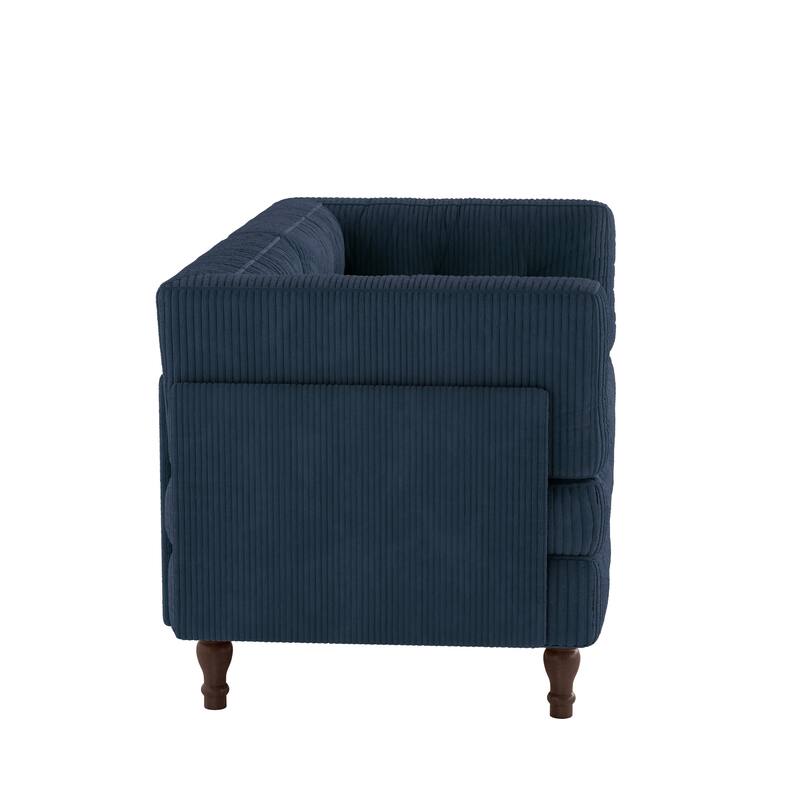 Modular Corduroy Corner Sectional Sofa Couch Set with Tufted Cushion