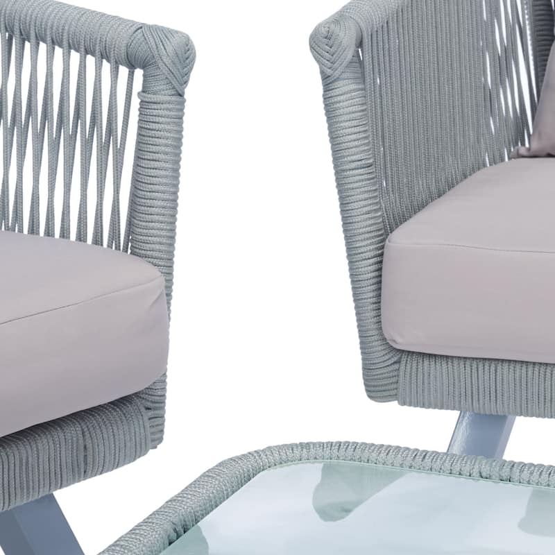 SAFAVIEH Outdoor Sneh-Lata 4-Piece Rope Patio Set - 54W x 27D x 26H