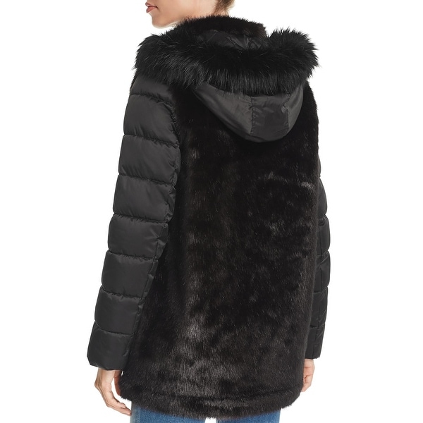 Via spiga mixed media coat
