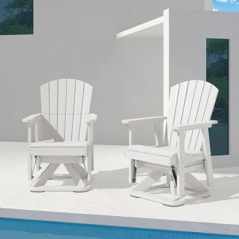 HDPE Adirondack Swivel Glider, Outdoor Patio Chair