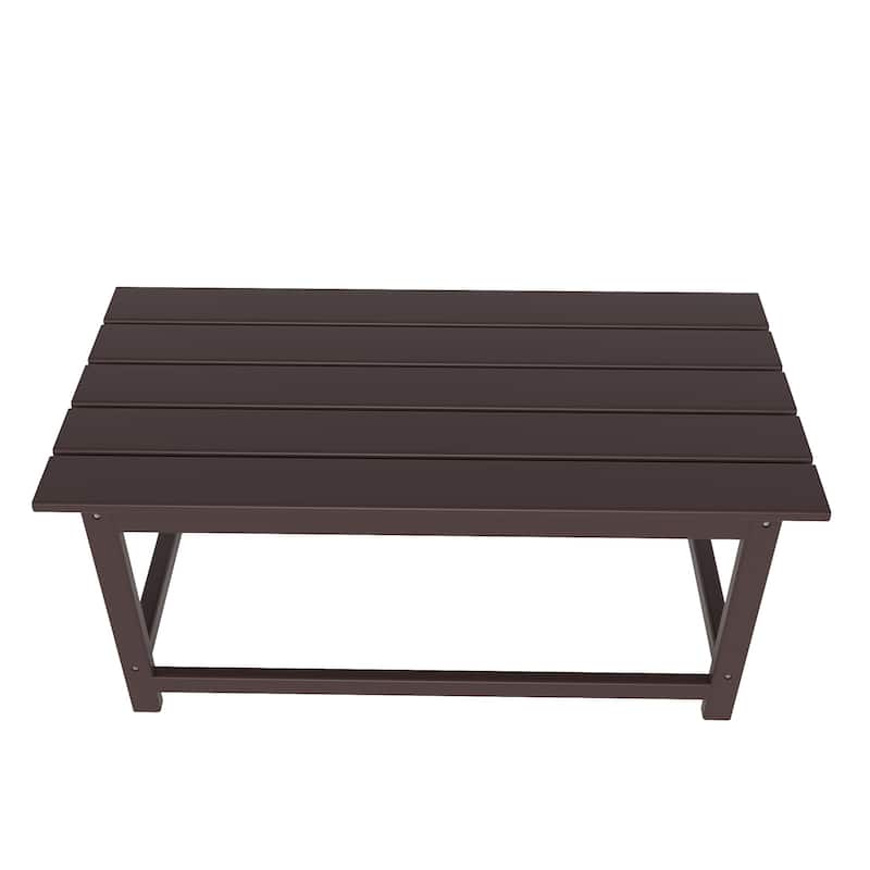 Aderson Outdoor Poly Adirondack Chair Set with Coffee Table
