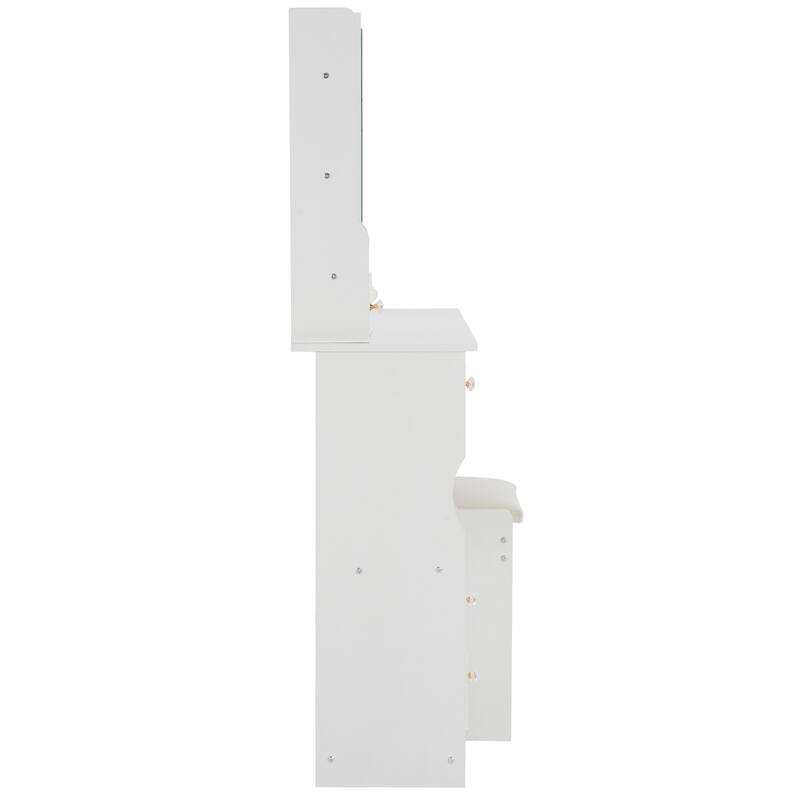 Small Space Vanity Desk with Left Drawer, High Capacity Storage, and Award-Winning Design