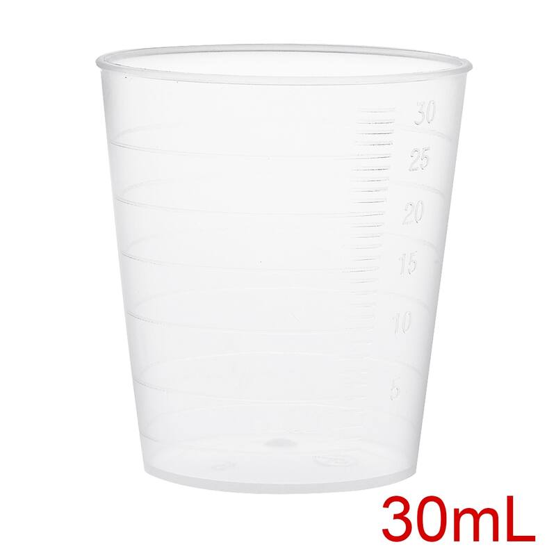 2pcs Kitchen Laboratory 30mL Clear Plastic Graduated Measuring Cup w Cap - 30mL 2 pcs - 30mL 2 pcs