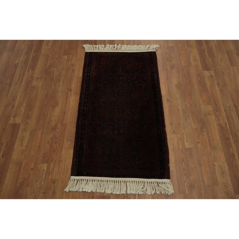 Hand Knotted Oriental 100% Wool Carpet Traditional Floral Pink Sarouk Area Rug - 3' 10'' X 2' 1''