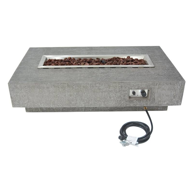 Elementi Hampton Outdoor Fire Pit Table 56" Rectangular Patio Heater - Natural Gas