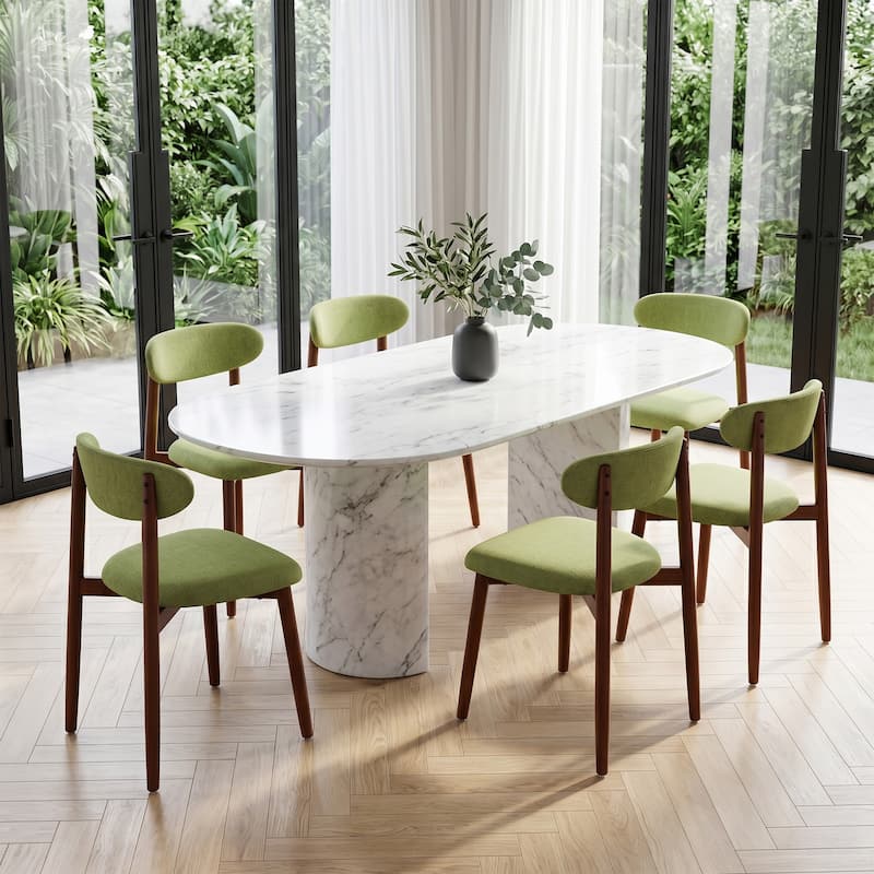 Modern Upholstered Linen Kitchen Dining Chair