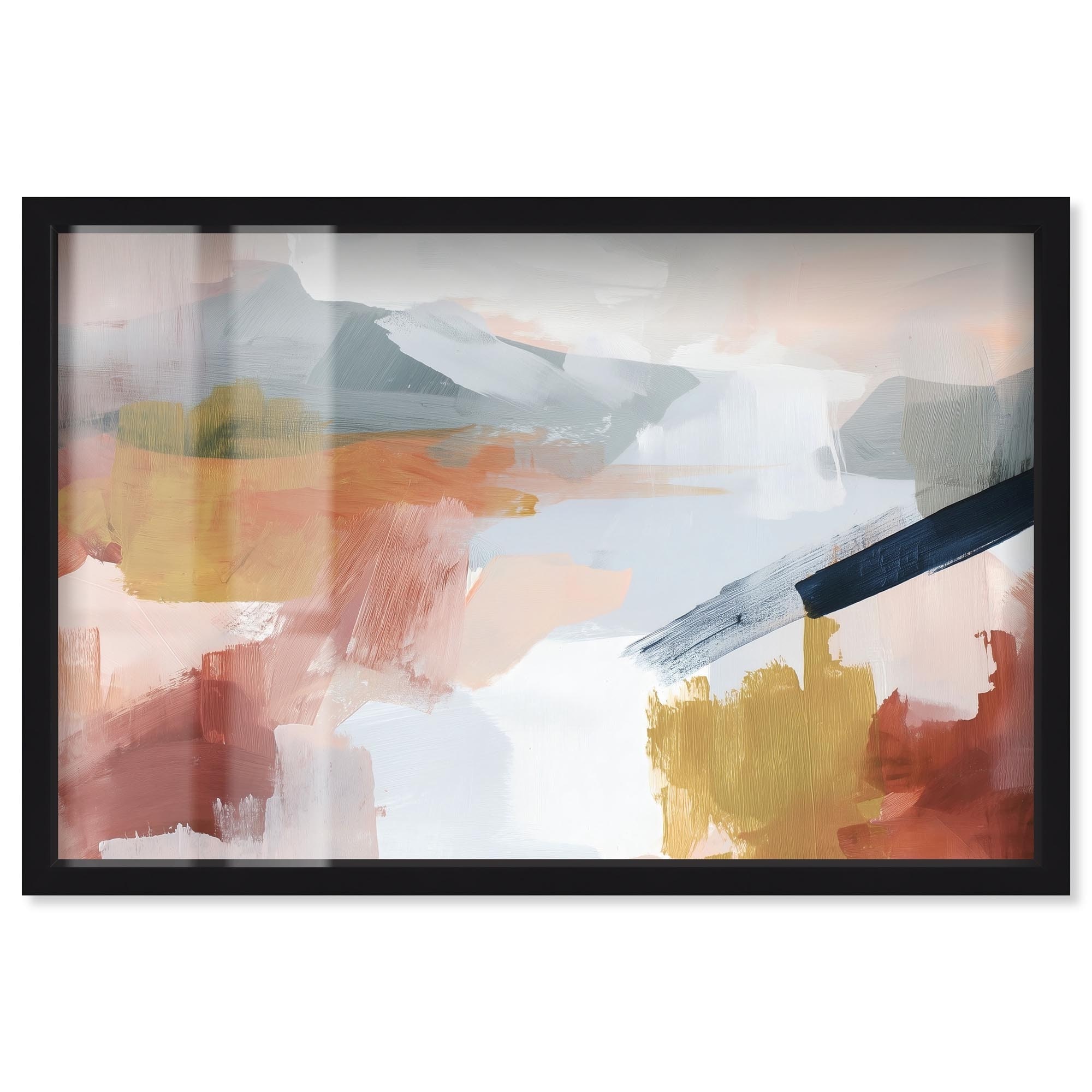 Desert Vista III Blue Abstract Decor Shadowbox Print by Art Remedy