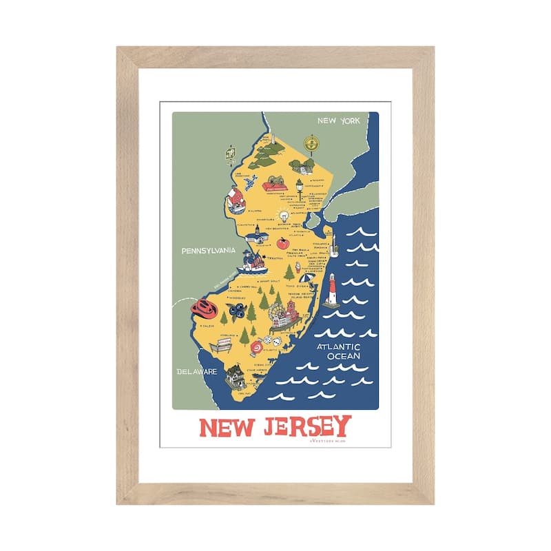 iCanvas "New Jersey II" by Vestiges - Natural - 32x24x1