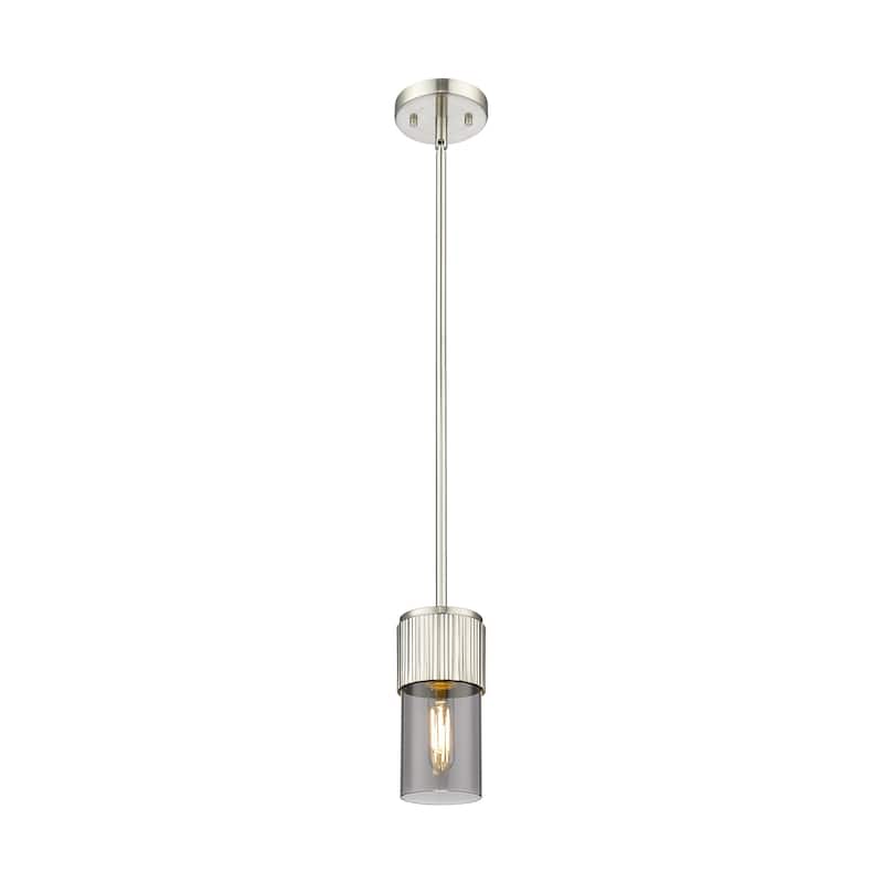 Innovations Lighting Bolivar - 1 Light 7" Stem Hung Pendant - Satin Nickel/Light Smoke