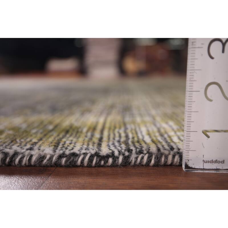 Abstract Indian Area Rug Hand-Knotted Wool Carpet - 5'0"x 7'11"