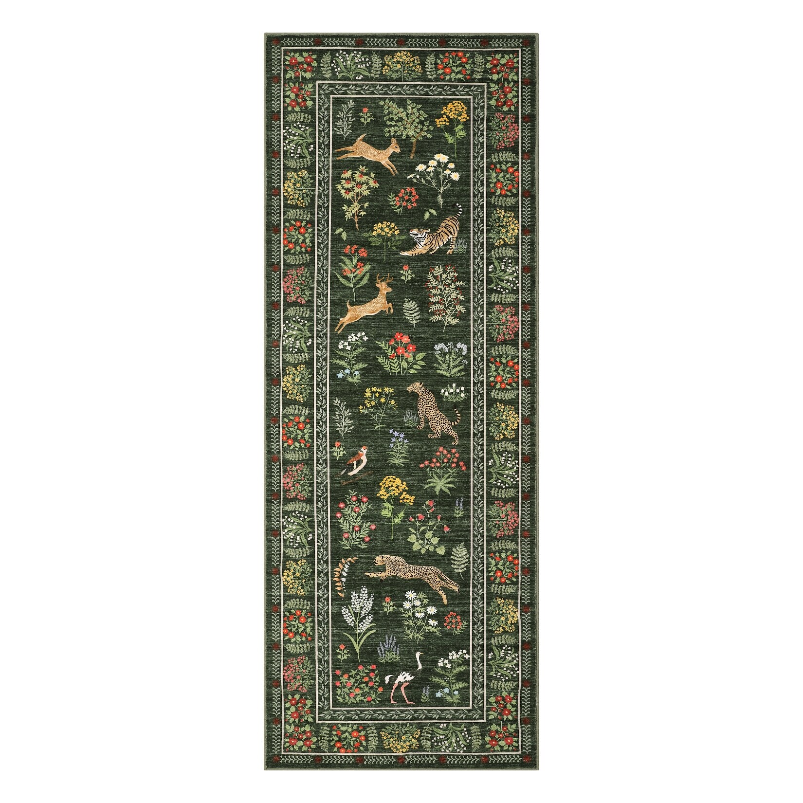 Garvee Playful Animals Botanical Design Area Rug - Overstock
