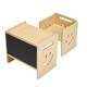 preview thumbnail 1 of 8, Natural Wood Poplar Montessori Table Set with Chalkboard & Adjustable Height - 16.7 x 11.8 x 15.2 in