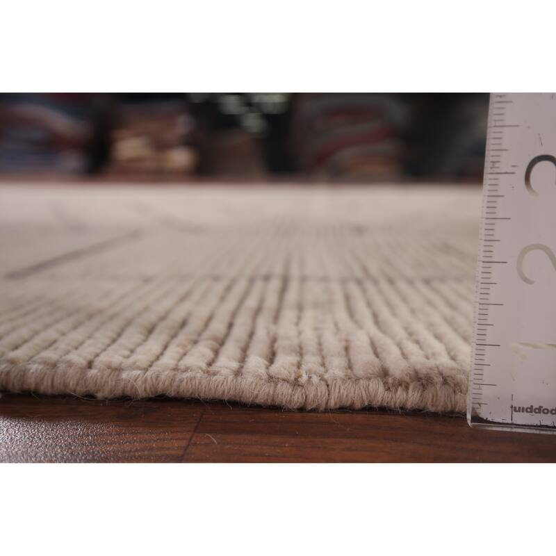 Ivory Trellis Moroccan Oriental Area Rug Handmade Wool Carpet - 5'11"x 9'7"