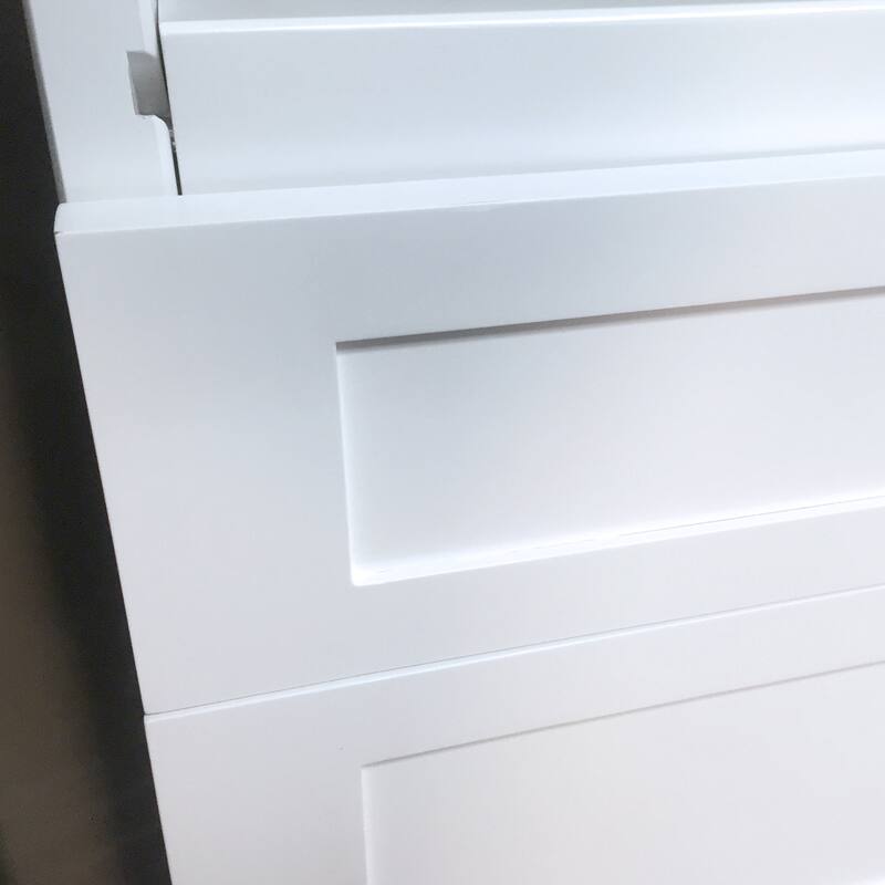 John Louis Home 12in. Deep Solid Wood 6-Drawers/Solid Shaker Doors Woodcrest Premier Organizer White