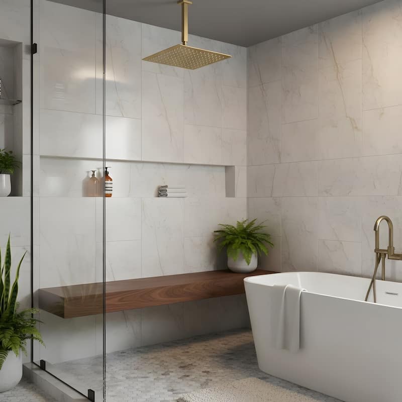 Bathroom Luxury High Pressure Waterfall Rain Shower Head