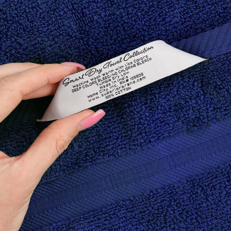 Superior Smart Dry Zero Twist Cotton Bath Towels, Set of 4