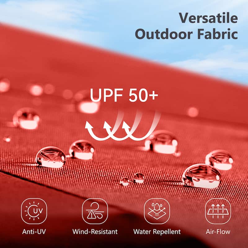 15ft Patio Umbrella Double-Sided Outdoor Extra Large Crank Lift Umbrella with Solar Led Lights and Base Included