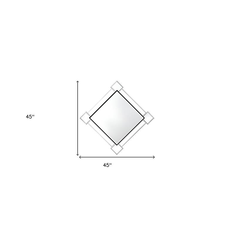 HomeRoots 45" Gray And Black Abstract Metal Framed Accent Mirror - Gray and Black - 45' X '45' X '2