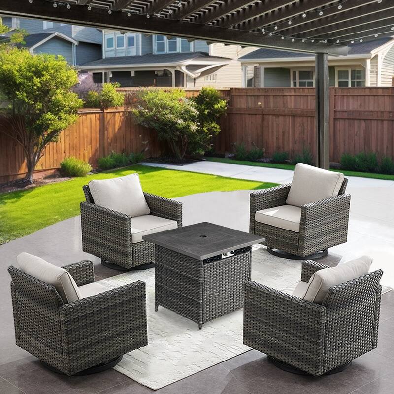 Gymojoy Outdoor Fire Pit Conversation Set, Patio Furniture with Cushions