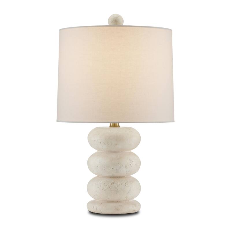 Currey & Company Girault White Table Lamp - 20.5"h x 12"dia - 20.5"h x 12"dia - Beige/Antique Brass