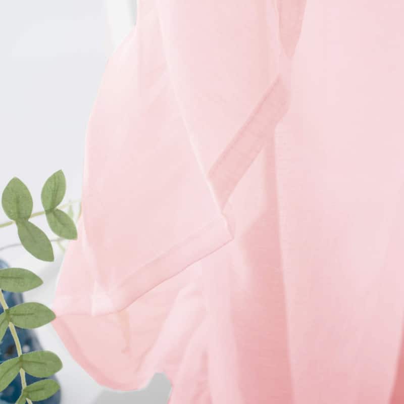 DriftAway Sophie Solid Sheer White Voile Window Curtains Ruffle Edge Rod Pocket 2 Panels