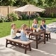 preview thumbnail 2 of 8, Gymax Kids Picnic Table Outdoor Wooden Table & Bench Set with