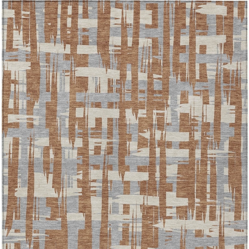 HomeRoots Striped Transitional Rectangle Outdoor Rug