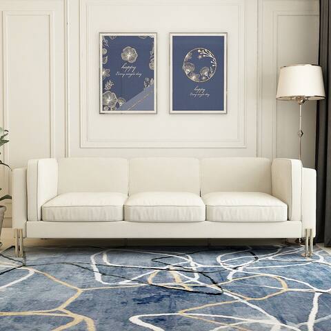Modern Luxurious Velvet Upholstery Sofa with Footpads