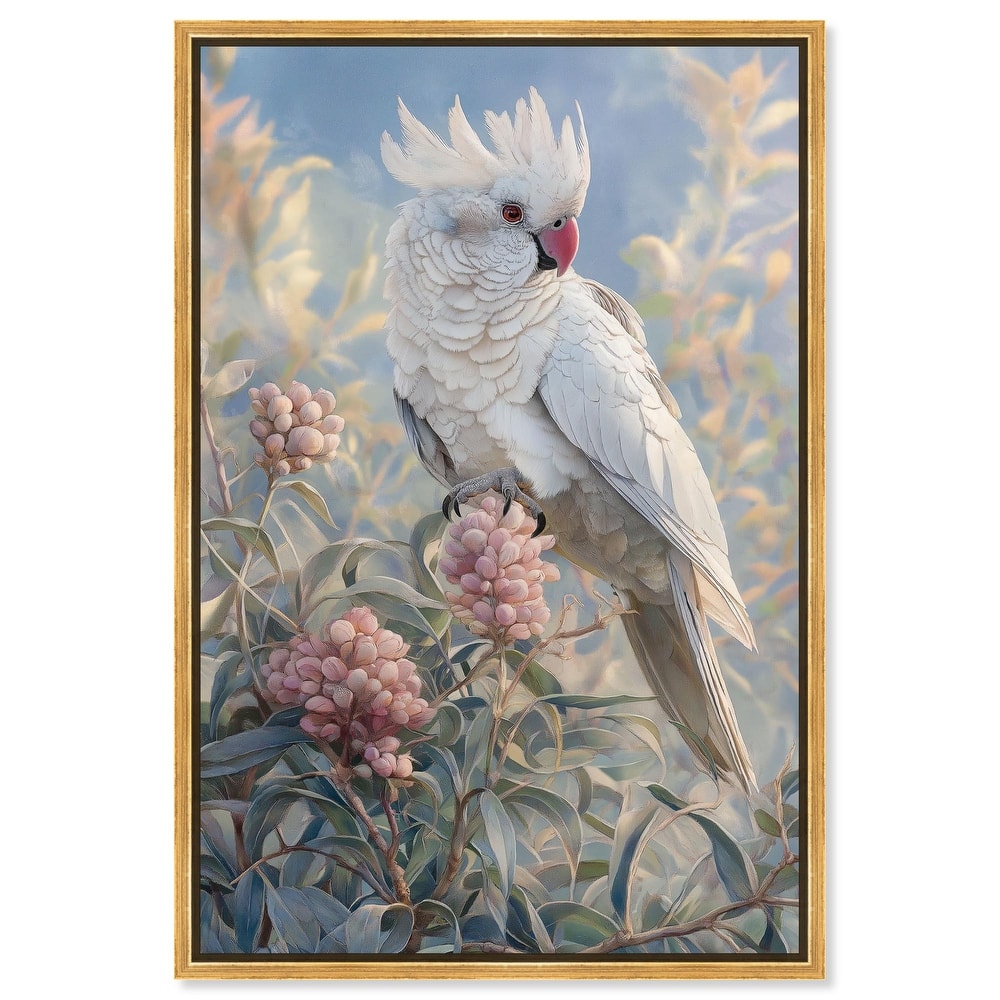 Cockatoo and Blossoms Canvas by Art Remedy