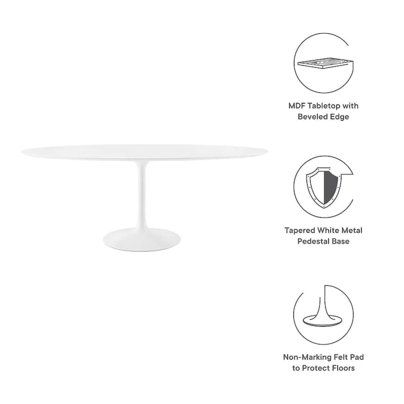 78" Oval Wood Top Dining Table